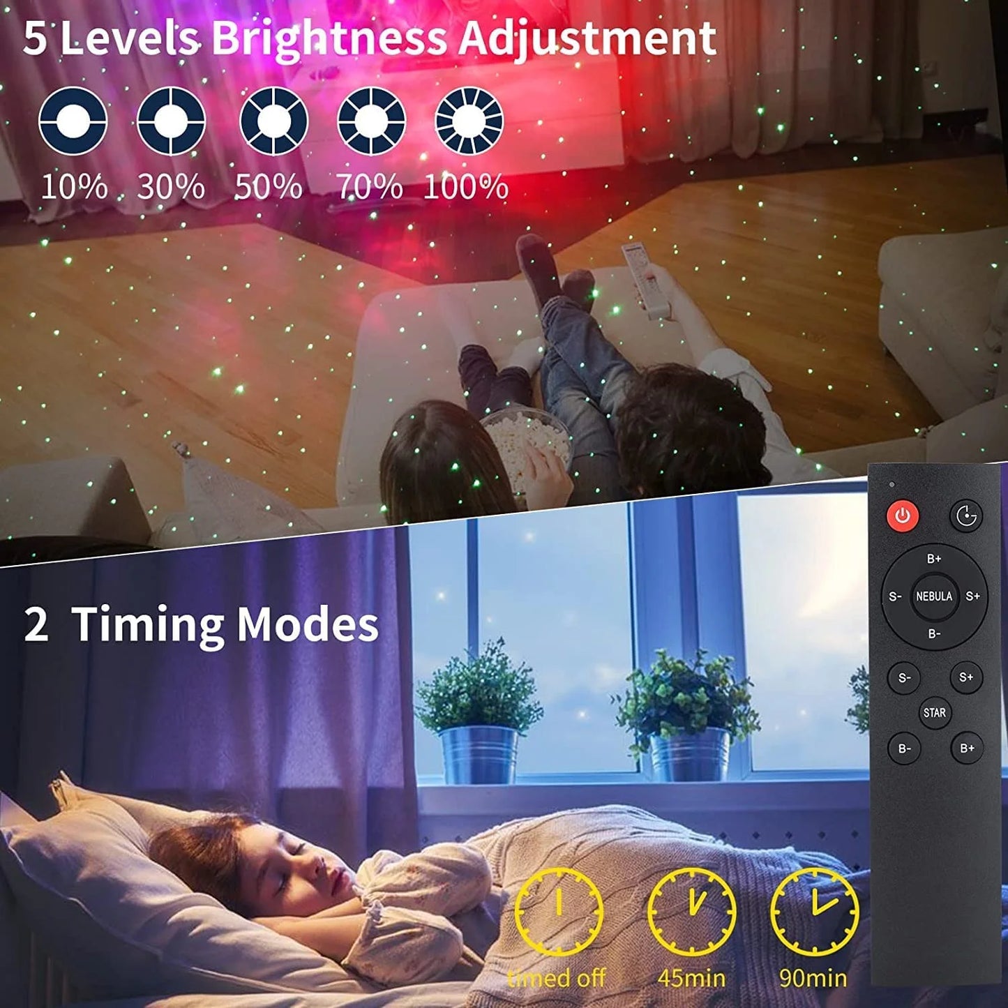 Astronaut Star Projector, Galaxy Light with Timer and Remote Control, Starry Night Light Projector for Bedroom