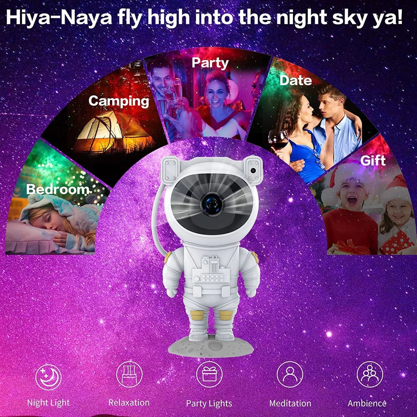 Astronaut Star Projector, Galaxy Light with Timer and Remote Control, Starry Night Light Projector for Bedroom