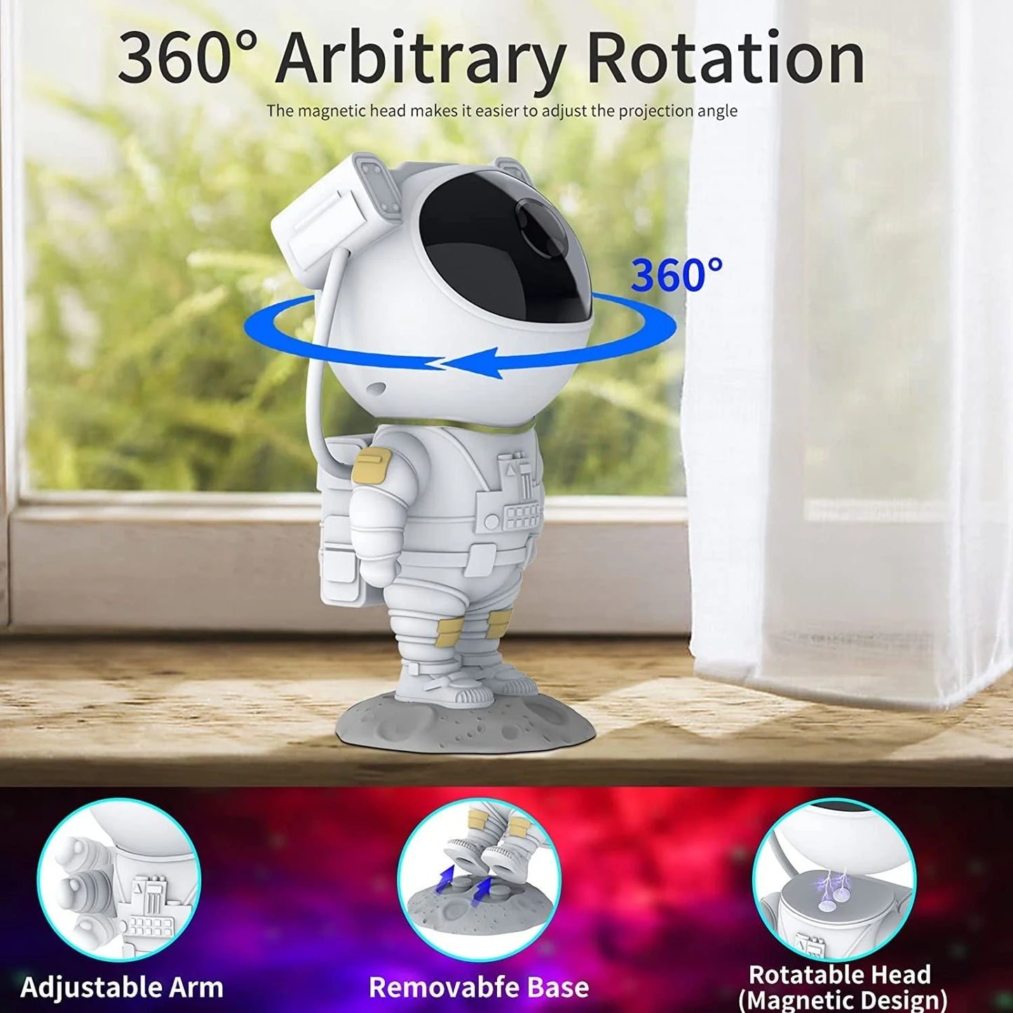 Astronaut Star Projector, Galaxy Light with Timer and Remote Control, Starry Night Light Projector for Bedroom